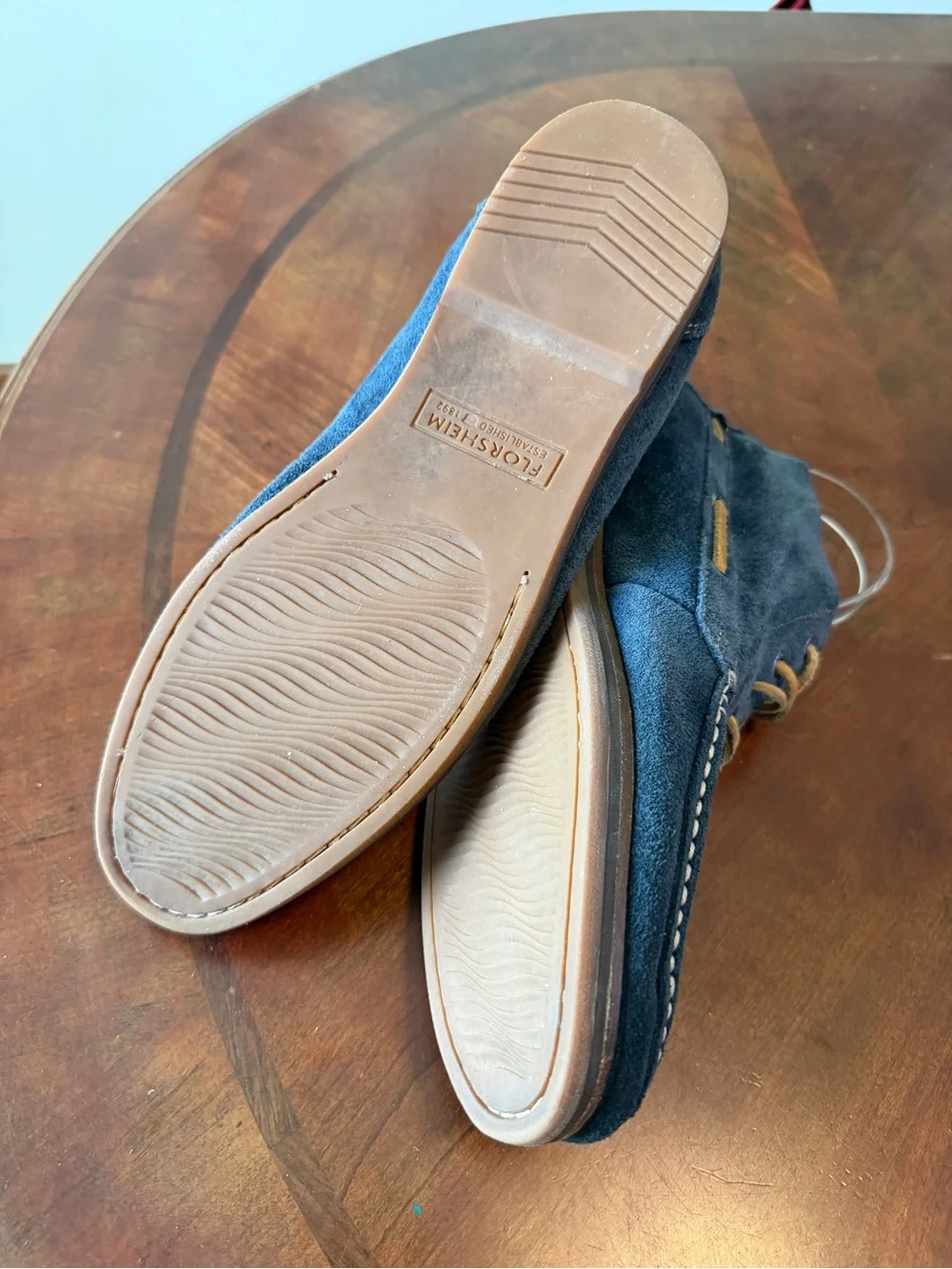 Florsheim Blue Suede Ankle Boots Men’s Size 10 Moccasins Boat Shoes